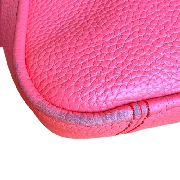 Kate Spade Pebble Leather Crossbody Shoulder Bag Large Flap Barbiecore Pink READ - Picture 10 of 16